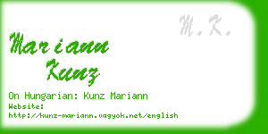 mariann kunz business card